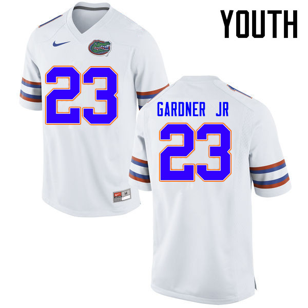 Youth Florida Gators #23 Chauncey Gardner Jr. College Football Jerseys Sale-White - Click Image to Close